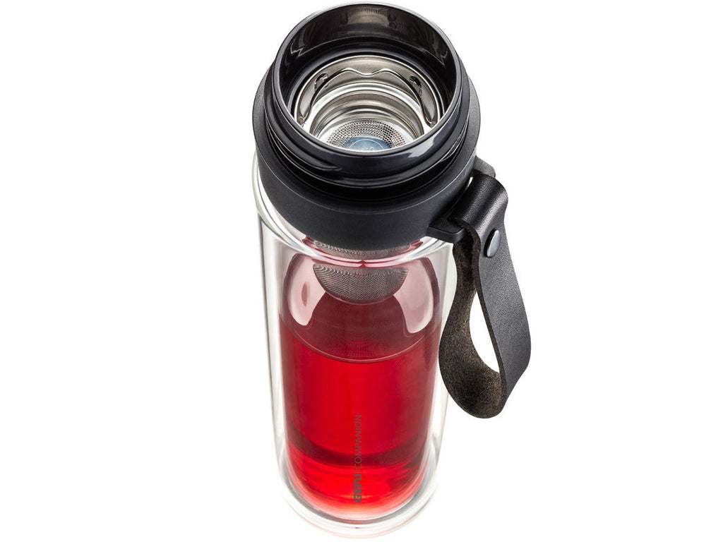 Ūdens pudele GEFU COMPANION, 0.45l, filca somiņā, dubultsienu stikla