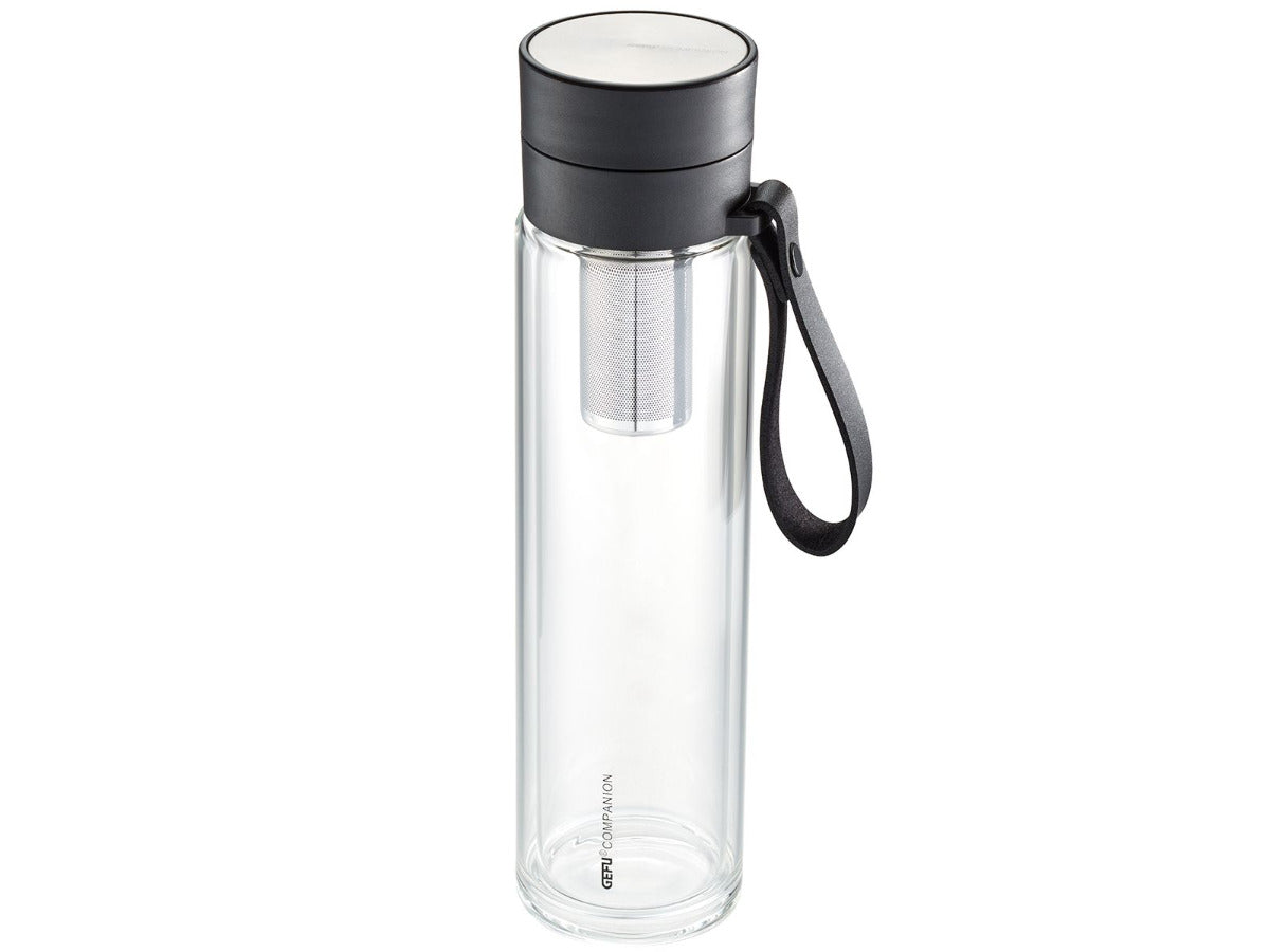 Ūdens pudele GEFU COMPANION, 0.45l, filca somiņā, dubultsienu stikla