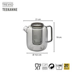 GEFU Trevio stikla tējas kanna ar sietu 1500ml