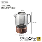 GEFU Trevio tējkanna ar koka sildītāju 1500ml