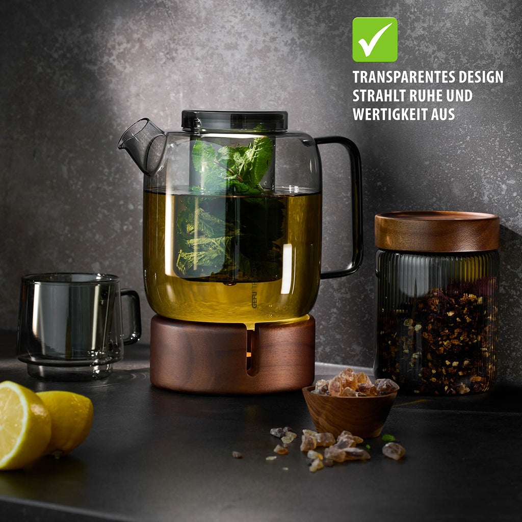 GEFU Trevio tējkanna ar koka sildītāju 1500ml