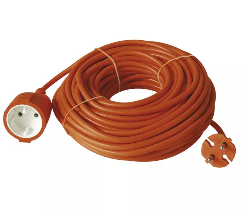 Pagarinātājs 1/20m b/z 2x1.0 2300W zāl/pļāv. oranžs EMOS