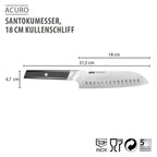 Santoku nazis GEFU ACURO, 18 cm