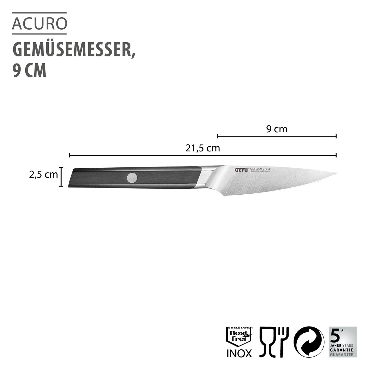 Dārzeņu nazis GEFU ACURO, 9 cm