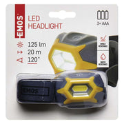COB LED galvas lukturis P3532, 125 lm, 20 m, 3x AAA
