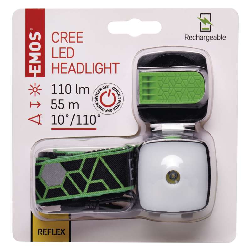 LED lukturis galvas uzlādējams 5W CREE + 4SMD 110lm 850mAh EMOS P3535