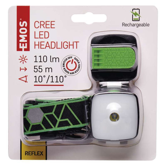 LED lukturis galvas uzlādējams 5W CREE + 4SMD 110lm 850mAh EMOS P3535
