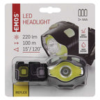 COB LED + LED galvas lukturis EMOS P3536, 220 lm, 100 m, 3x AAA