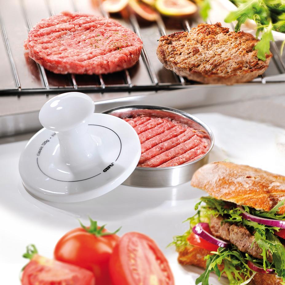 Porcelāna hamburgeru kotlešu prese GEFU SPARK 180g, Ø 13,5cm