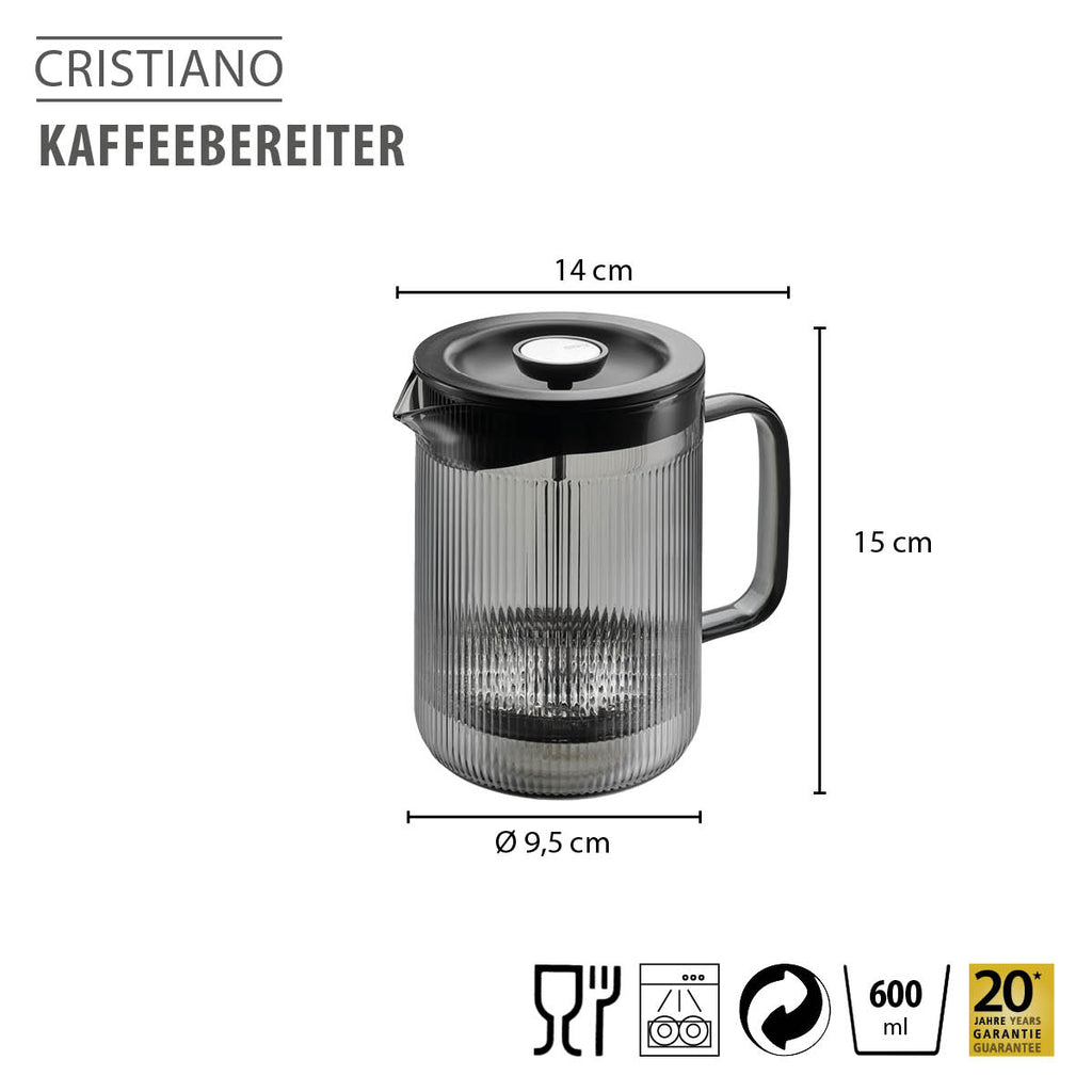 GEFU CRISTIANO nospiežamā kafijas kanna, 600 ml