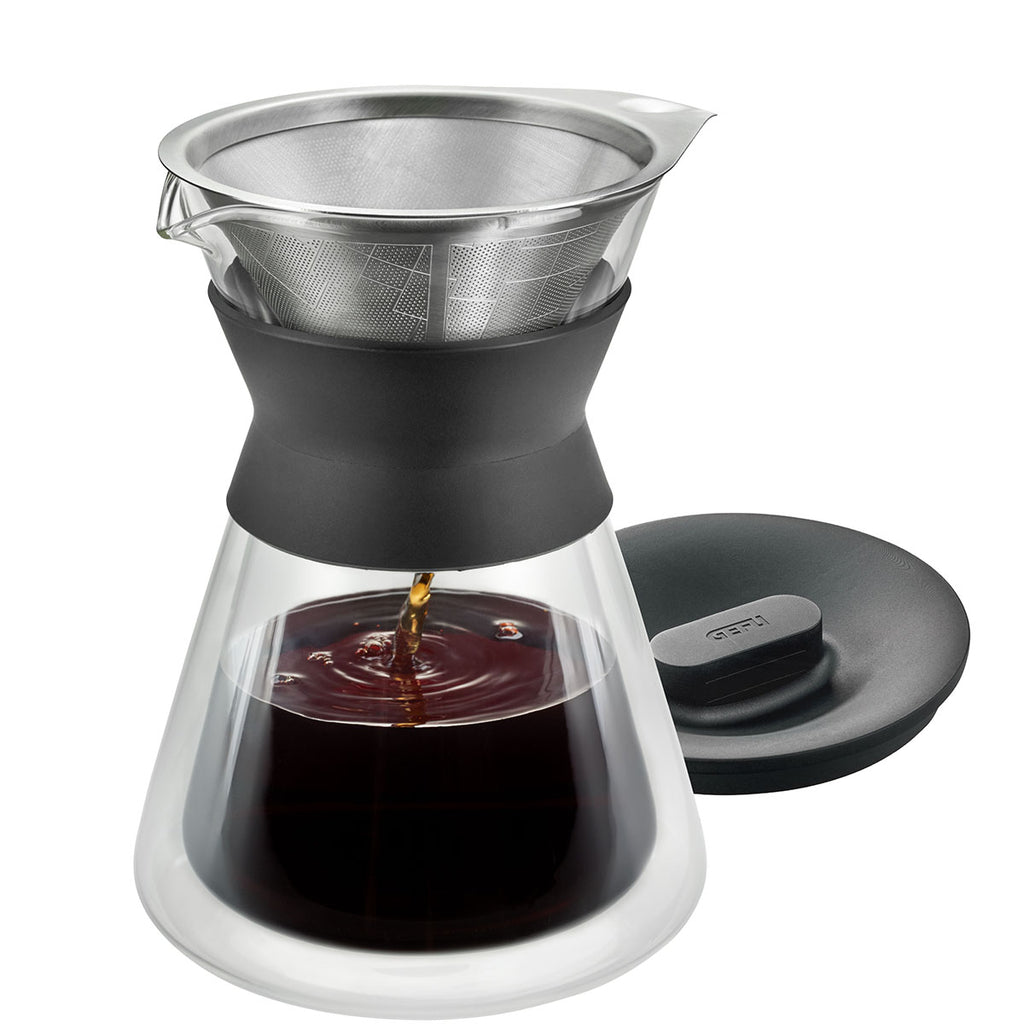 Dubultsienu stikla karafe kafijas uzliešanai Pour Over GEFU BUTIO THERMO 500 ml
