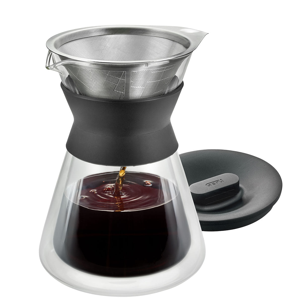 Dubultsienu stikla karafe kafijas uzliešanai Pour Over GEFU BUTIO THERMO 500 ml