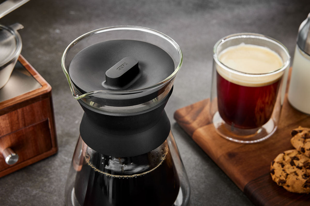 Dubultsienu stikla karafe kafijas uzliešanai Pour Over GEFU BUTIO THERMO 500 ml