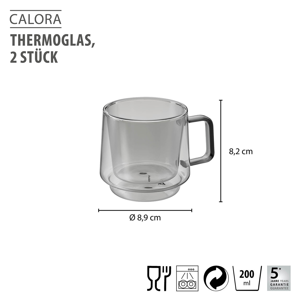 GEFU CALORA termoglāzes, 200 ml, 2 gab.