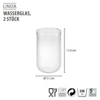 GEFU LINOA ūdens glāze, rievota, 330 ml, 2gab.