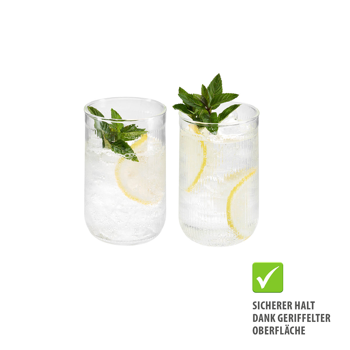 GEFU LINOA ūdens glāze, rievota, 330 ml, 2gab.