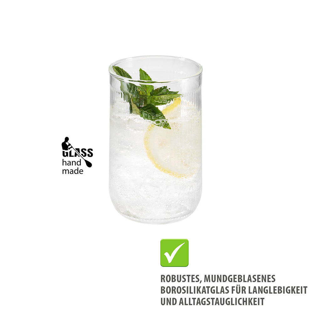 GEFU LINOA ūdens glāze, rievota, 330 ml, 2gab.