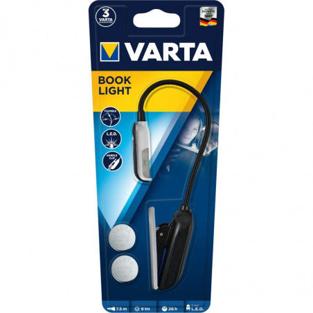 LED lampa ar klipsi lasīšanai VARTA LED BOOK LIGHT