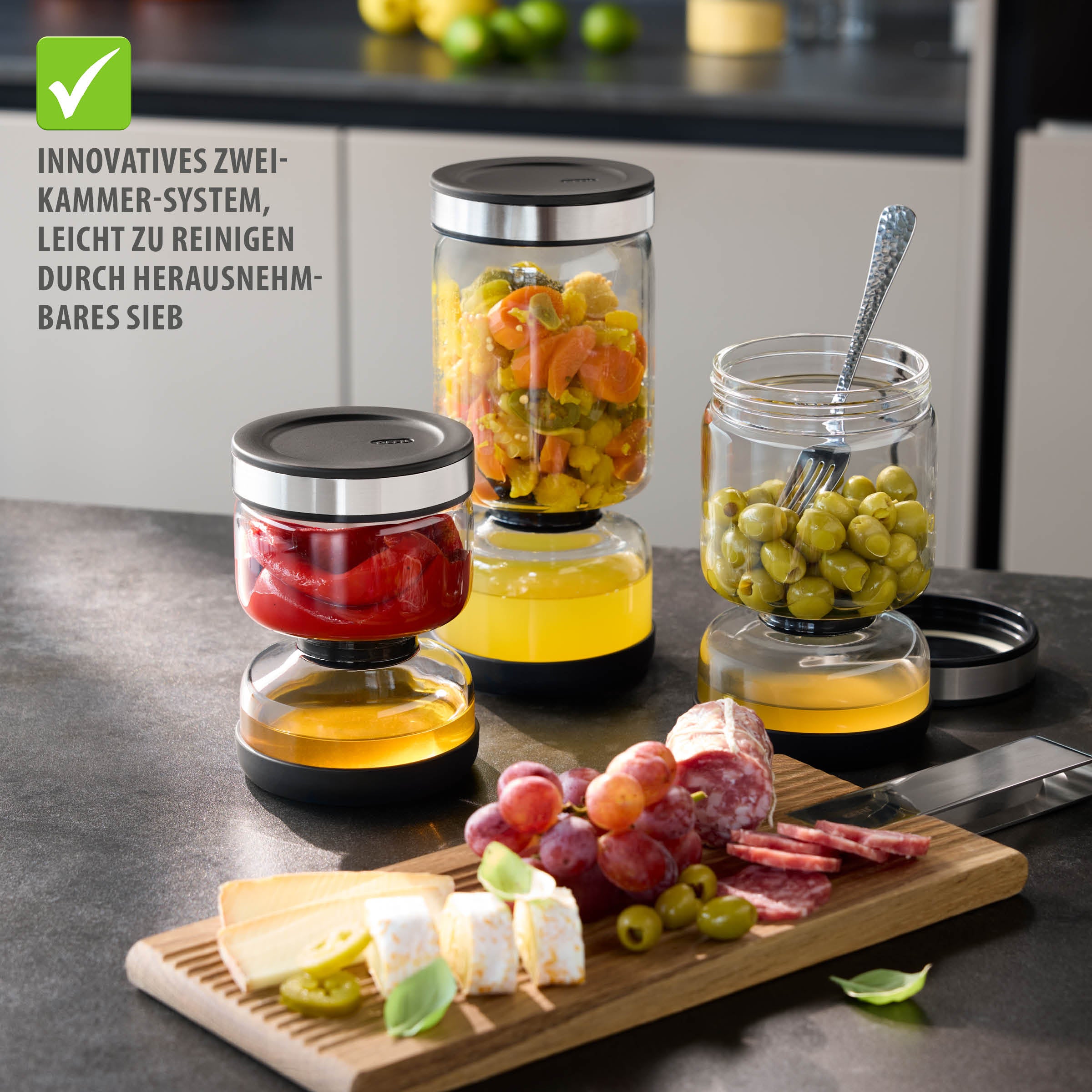 GEFU notecināšanas un uzglabāšanas trauks LAVINA, 900 ml