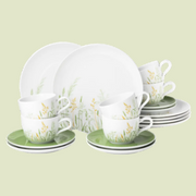 Porcelāna kafijas servīze Seltmann Weiden Liberty Meadow Grasses zaļa 6 personām, 18pr.