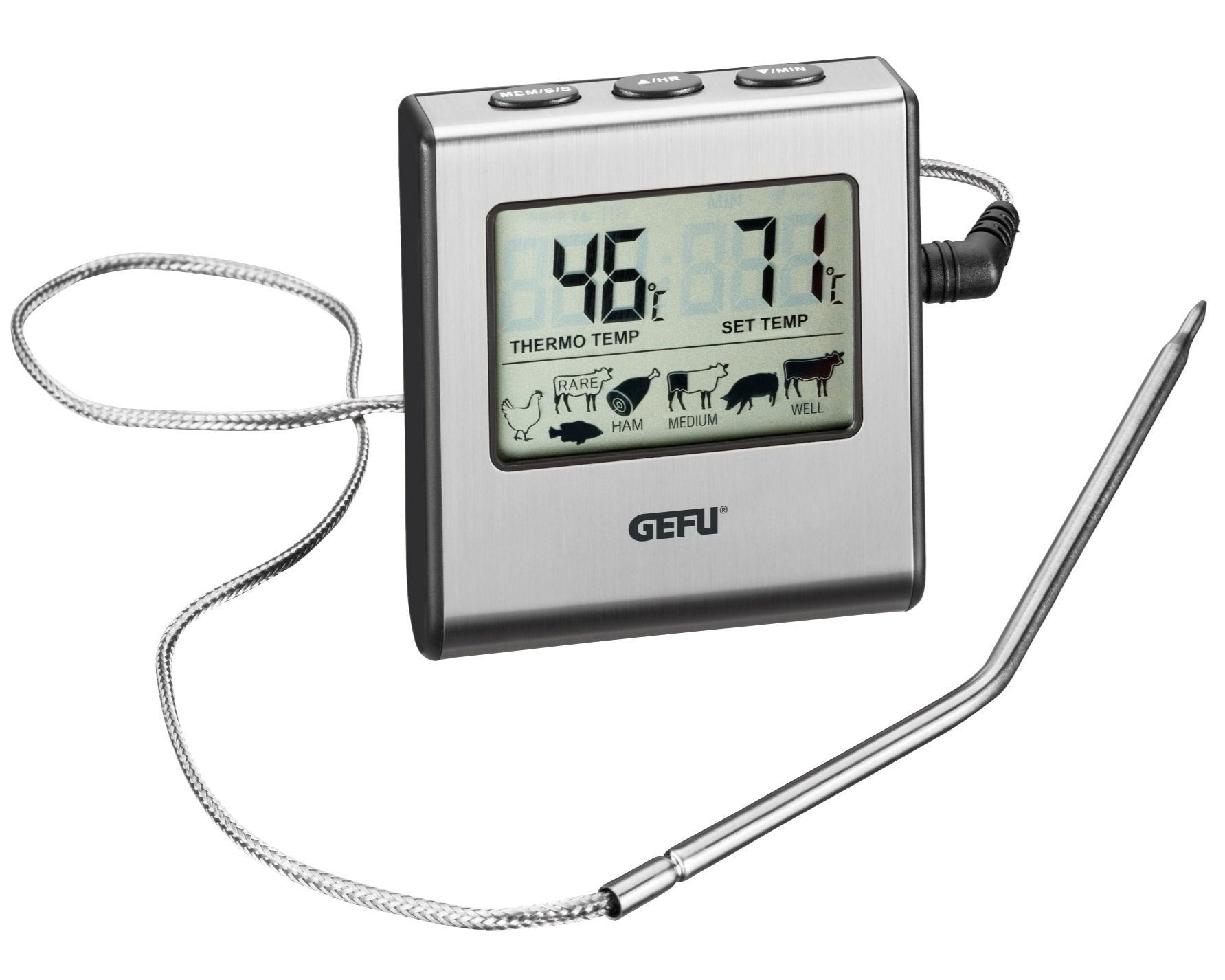 Digitālais gaļas termometrs ar zondi GEFU TEMPERE, līdz +250°C