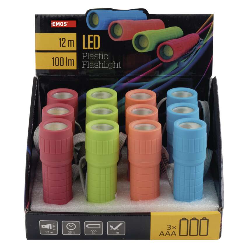 LED lukturis EMOS 1W COB 100lm, 3xAAA, 1gab.