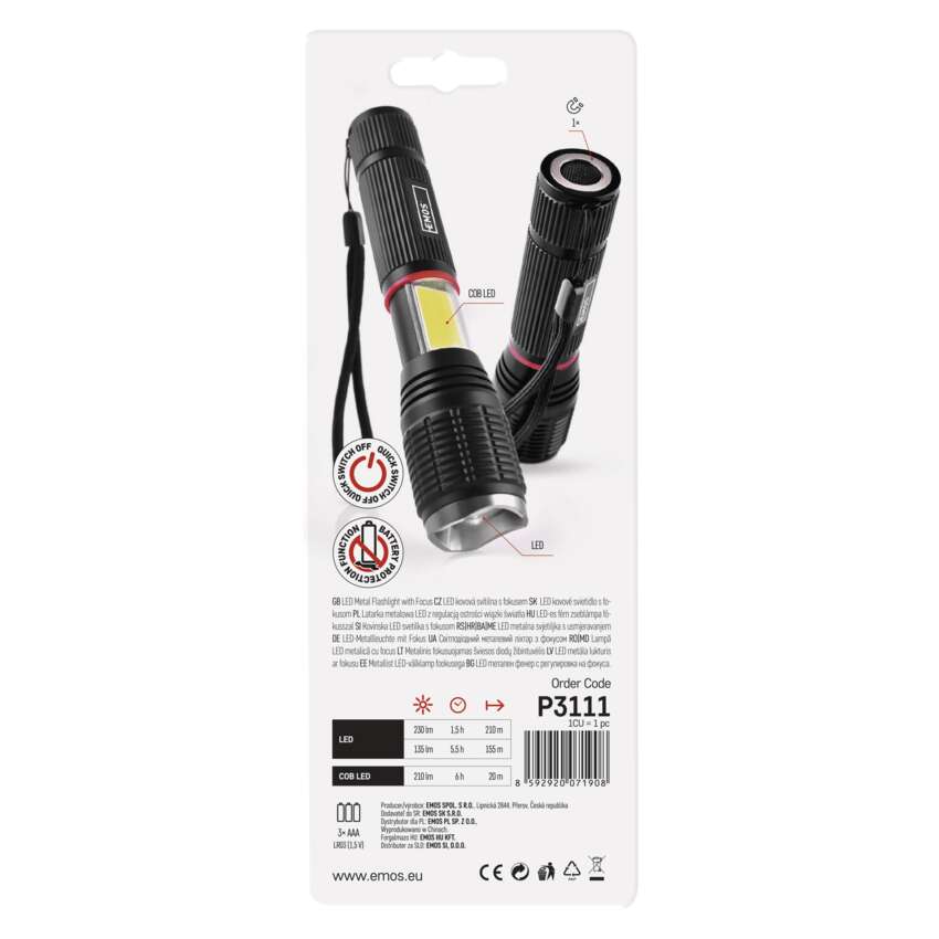 LED lukturis EMOS 3W COB+5W LED 230lm
