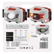 LED galvas lukturis EMOS 1W+ 2x sarkanas LED 85lm 65m (3xAAA)