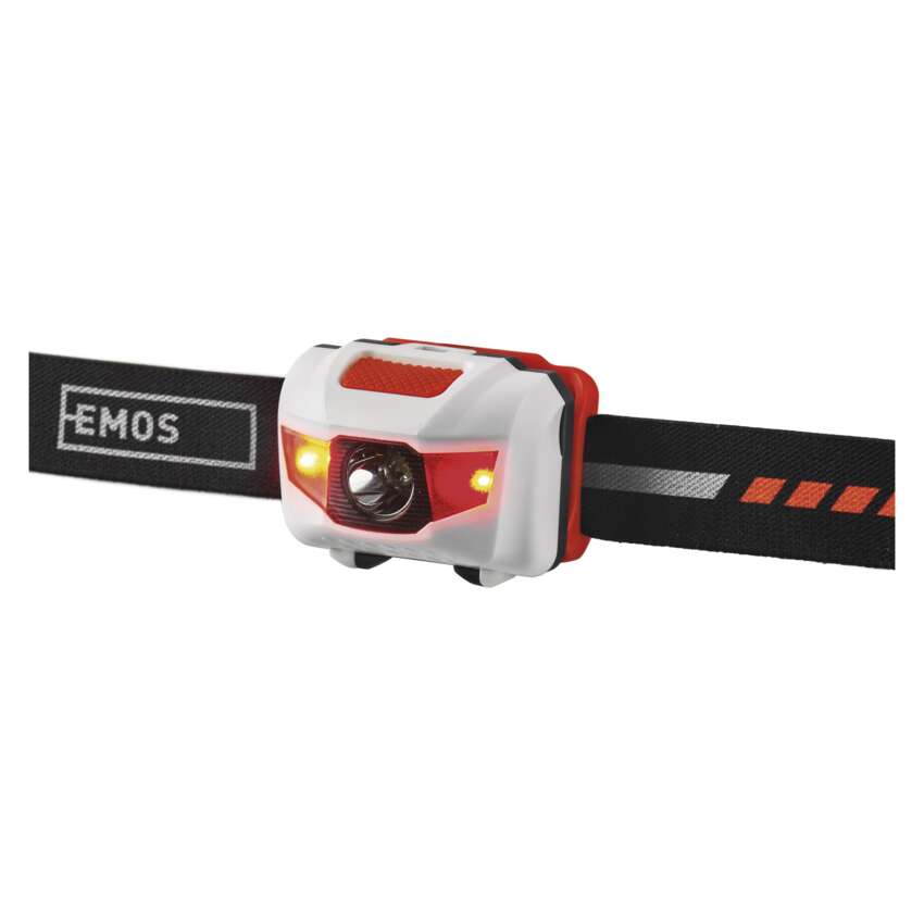 LED galvas lukturis EMOS 1W+ 2x sarkanas LED 85lm 65m (3xAAA)
