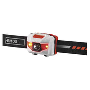 LED galvas lukturis EMOS 1W+ 2x sarkanas LED 85lm 65m (3xAAA)