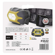 COB LED galvas lukturis P3532, 125 lm, 20 m, 3x AAA