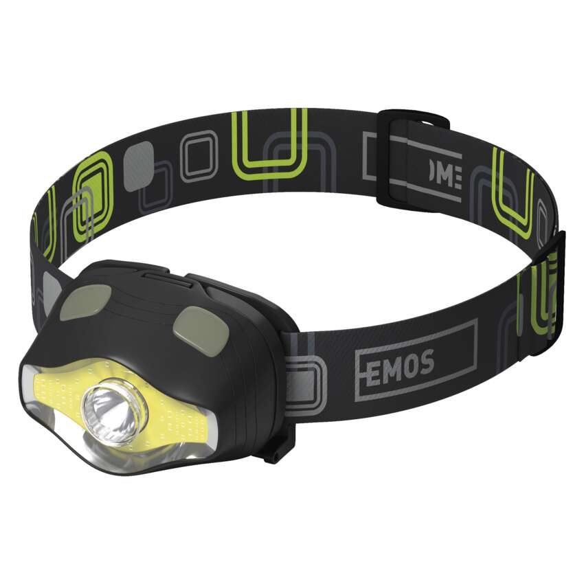 COB LED + LED galvas lukturis EMOS P3536, 220 lm, 100 m, 3x AAA