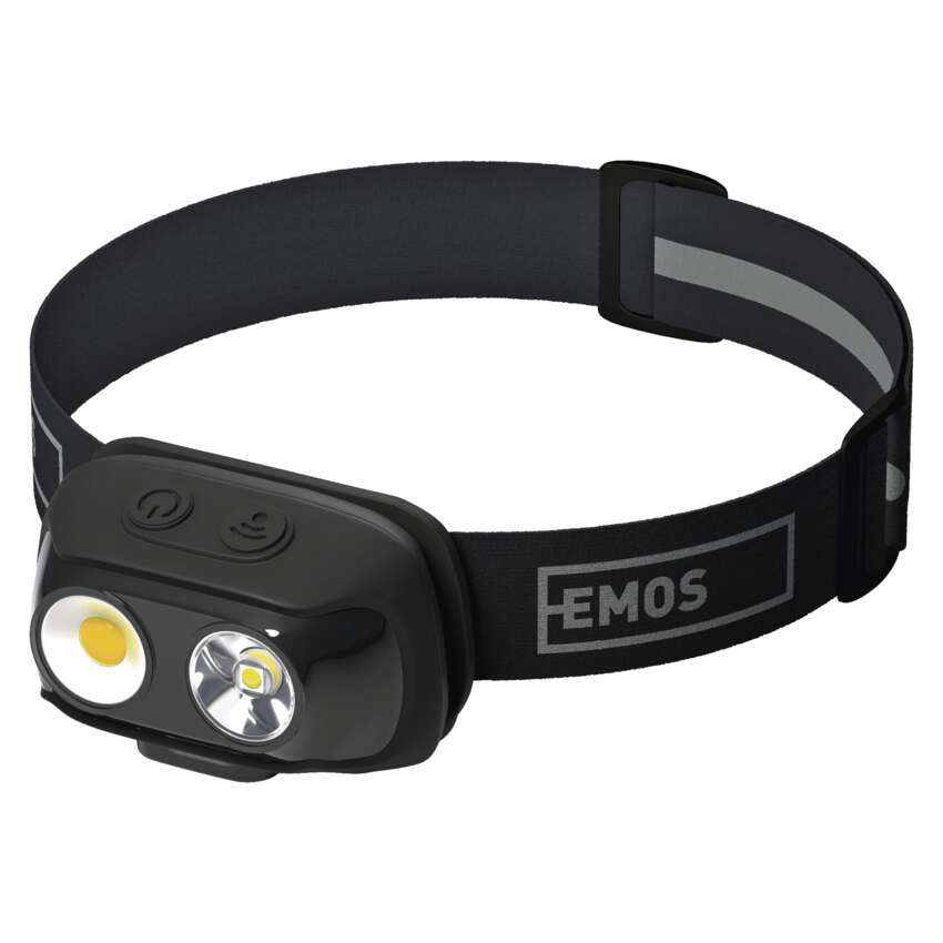 COB LED uzlādējams galvas lukturis EMOS P3542, 500lm, 130m, Li-pol 1200mAh
