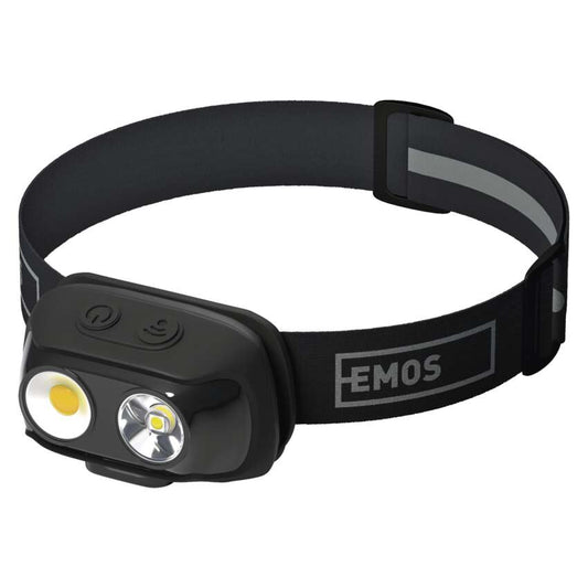 COB LED uzlādējams galvas lukturis EMOS P3542, 500lm, 130m, Li-pol 1200mAh
