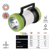 LED lukturis kempinga lādējams 350lm USB C EMOS P2313