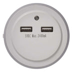 Naktslampa LED 0.3W ar fotosensoru 230V +2 USB pieslēgvietas EMOS