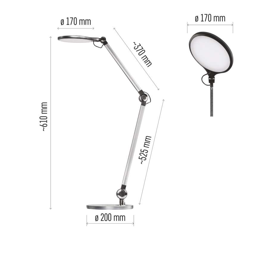 LED galda lampa EMOS KAREN 600lm 3K/4K/6K melna