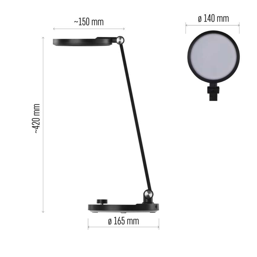 LED galda lampa EMOS CHARLES 7.6W 550lm IP20 3K/4K/6K melna