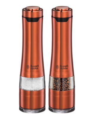 Sāls un piparu dzirnaviņu dzirnaviņas Russell Hobbs, vara brūnas