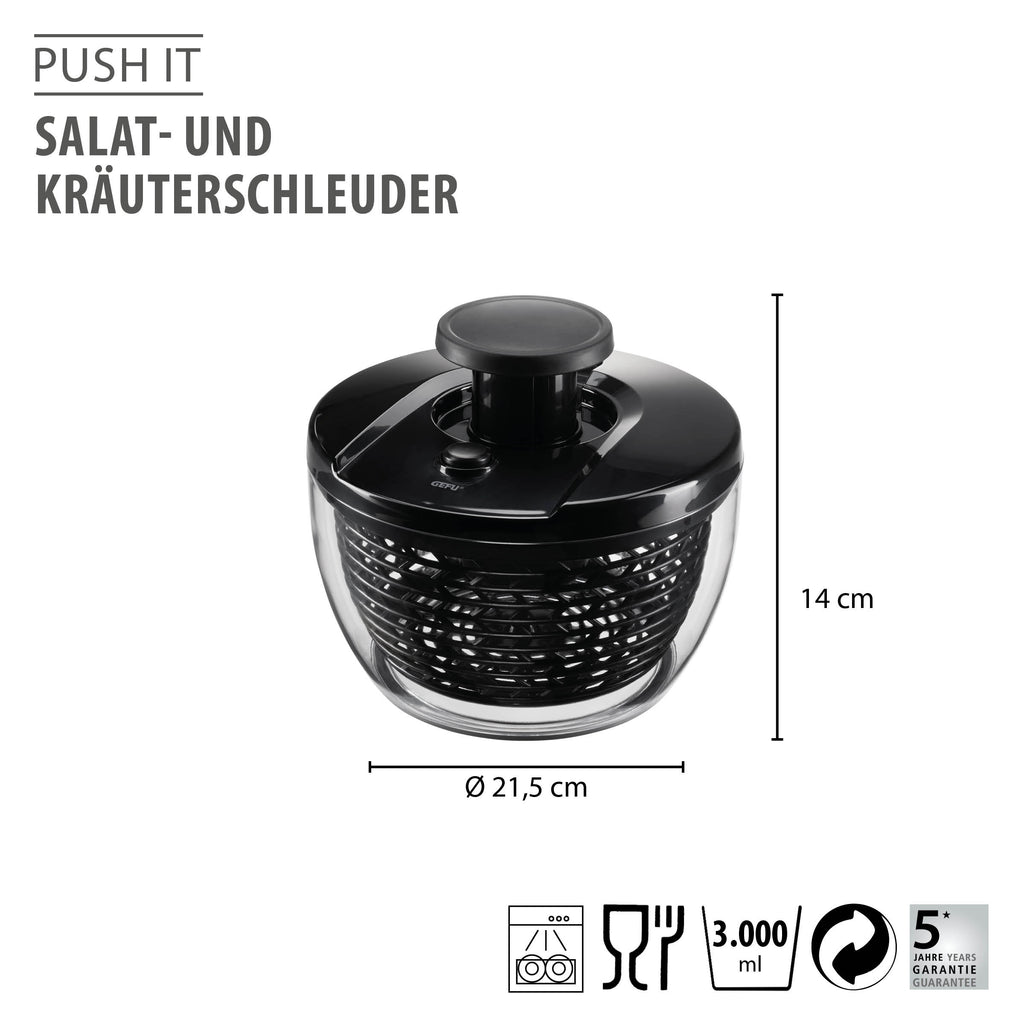 GEFU PUSH IT salātu un garšaugu centrifūga, 3 l