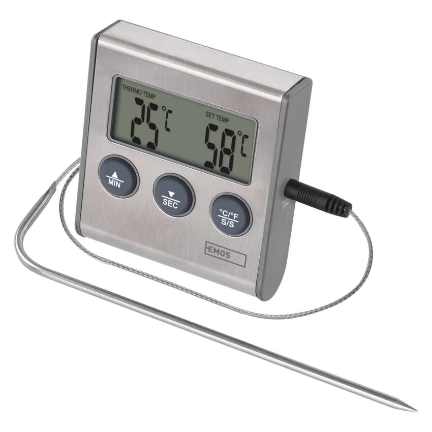 Digitālais virtuves termometrs ar zondi un taimeri -20°C - +250°C EMOS, 1 x AAA