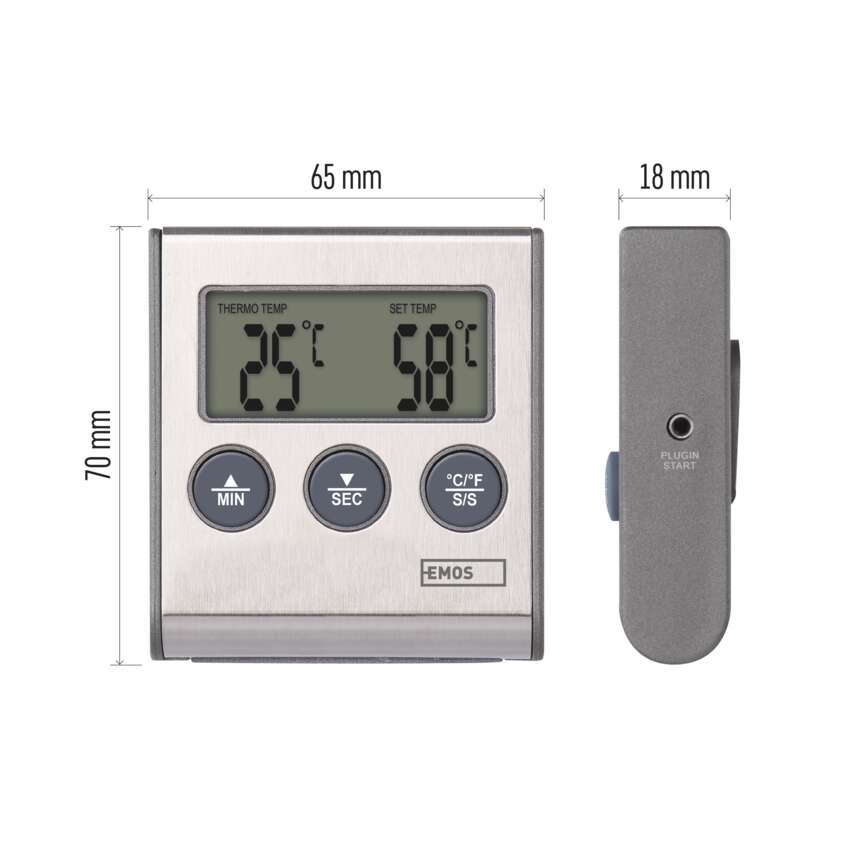 Digitālais virtuves termometrs ar zondi -20°C - +250°C EMOS, 1 x AAA