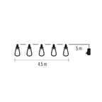 Gaismas virtene 4.5m Party 10LED 5W IP44 EMOS Vintage
