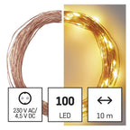 LED gaismiņu nano stieple 10m ar taimeri WW IP44 EMOS