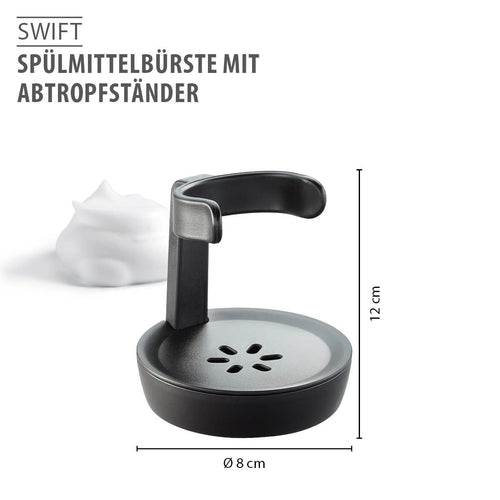 GEFU SWIFT dishwashing brush with dispenser with durable nylon bristles and a pad