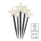 Virtene Ziemassvētku zvaigznes 5LED WW IP44 1.2m ar taimeri EMOS (2xAA)