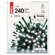 LED gaismas virtene 24m EMOS Classic 240LED 6W balta CW 8MOD IP44
