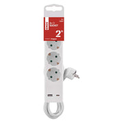 Pagarinātājs 2 m, 3 kontaktligzdas, ar slēdzii, 2×USB, EMOS