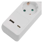 Pagarinātājs 2 m, 3 kontaktligzdas, ar slēdzii, 2×USB, EMOS