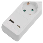 Pagarinātājs 2 m, 3 kontaktligzdas, ar slēdzii, 2×USB, EMOS